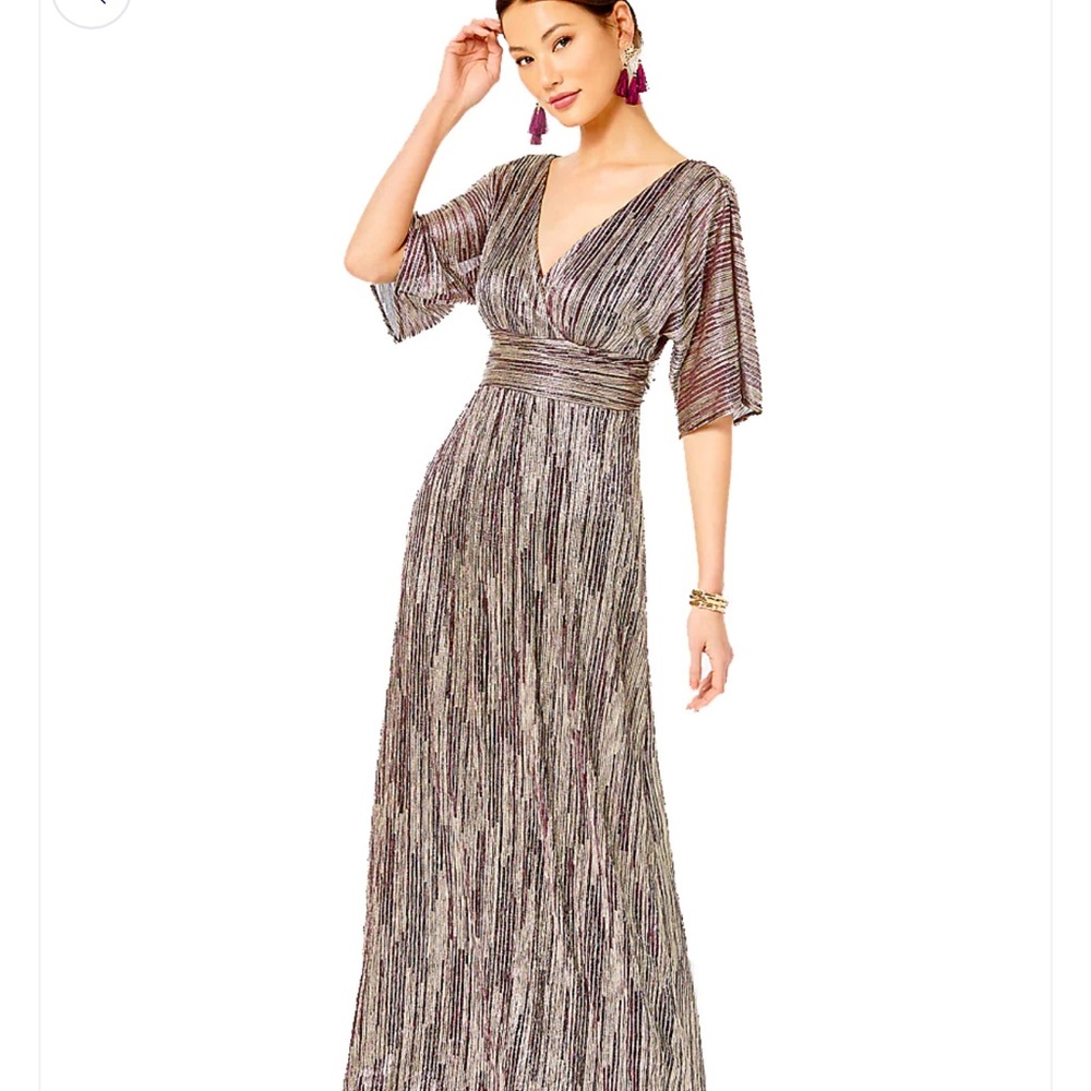 NWT Lilly Pulitzer Parigi Elbow Sleeve Maxi Dress
